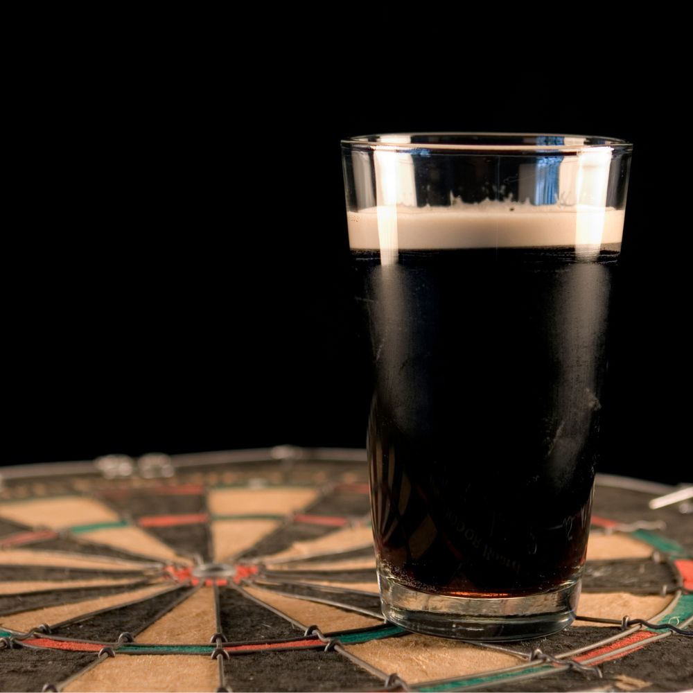 Guiness op een dartbord