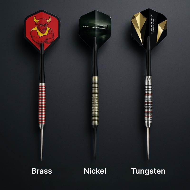 Verschillend materiaal dart barrels