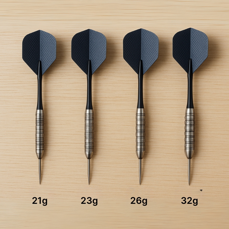 Verschillende gewichten dartpijlen